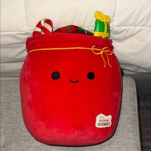 Squishmallows Red Holiday Gift Sack Plush with Festive Toy Double Sided